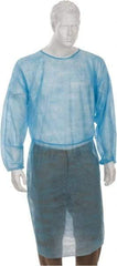 PRO-SAFE - Size Universal Blue Isolation Gown without Pockets - Polypropylene, Tie Front, Open Cuffs - Eagle Tool & Supply