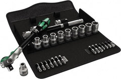 Wera - 1/2" Drive Standard Socket Set - 3/8 to 13/16" - Eagle Tool & Supply