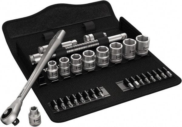 Wera - 3/8" Drive Standard Socket Set - 1/4 to 3/4" - Eagle Tool & Supply