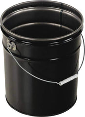 Vestil - 5 Gal Black Steel Pail - 13-3/8" High - Eagle Tool & Supply