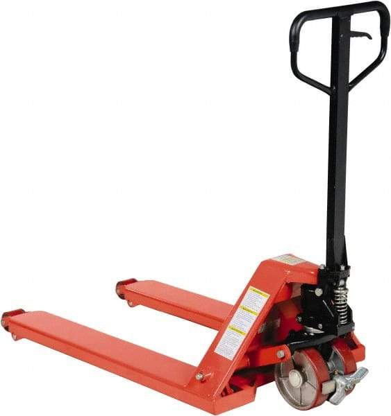 Vestil - 5,000 Lb Capacity, 6-1/2" Lift Wheel Nose Pallet Truck - 3-1/2" Min Lift Height, 38" Fork Length x 27" Fork Width, 27" Overall Width - Eagle Tool & Supply