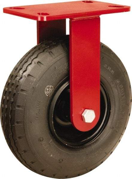 Hamilton - 8" Diam, Rubber Rigid Caster - 330 Lb Capacity, Top Plate Mount, 4-1/2" x 6-1/2" Plate, Sealed Precision Ball Bearing - Eagle Tool & Supply