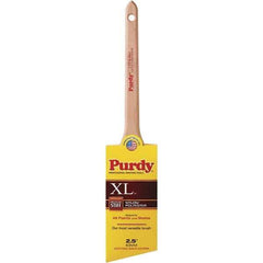 Purdy - 2-1/2" Angled Synthetic Trim Brush - 2-11/16" Bristle Length, 8-1/4" Wood Rattail Handle - Eagle Tool & Supply