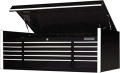 EXTREME TOOLS - 1 Compartment 15 Drawer Top Tool Chest - 72" Wide x 30" Deep x 26-1/4" High, Steel, Black - Eagle Tool & Supply