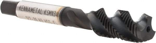 Kennametal - 1/2-20 3 Flute 3B Modified Bottoming Spiral Flute Tap - Vanadium High Speed Steel, TiN/CrC/C Finish, 3-3/8" OAL, Right Hand Flute, Right Hand Thread, H3, Series GOtap\xAE - Eagle Tool & Supply