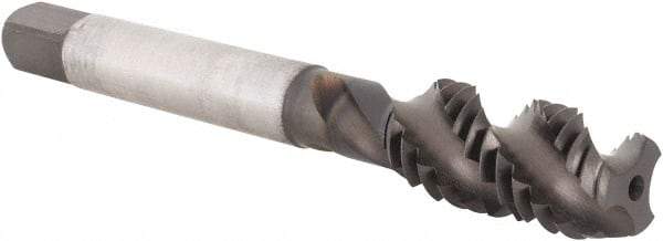 Kennametal - 7/16-14 3 Flute Modified Bottoming Spiral Flute Tap - Vanadium High Speed Steel, TiN/CrC/C Finish, 3-5/32" OAL, Right Hand Flute, Right Hand Thread, H3, Series GOtap\xAE - Eagle Tool & Supply