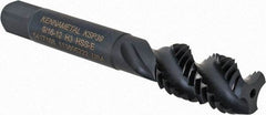 Kennametal - 9/16-12 3 Flute Modified Bottoming Spiral Flute Tap - Vanadium High Speed Steel, Oxide Finish, 3-19/32" OAL, Right Hand Flute, Right Hand Thread, H3, Series GOtap\xAE - Eagle Tool & Supply