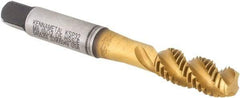 Kennametal - M8x1.25 3 Flute 6H Modified Bottoming Spiral Flute Tap - Vanadium High Speed Steel, TiCN/TiN Finish, 2-23/32" OAL, Right Hand Flute, Right Hand Thread, D5, Series GOtap\xAE - Eagle Tool & Supply