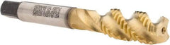 Kennametal - M12x1.75 3 Flute 6H Modified Bottoming Spiral Flute Tap - Vanadium High Speed Steel, TiCN/TiN Finish, 3-3/8" OAL, Right Hand Flute, Right Hand Thread, D6, Series GOtap\xAE - Eagle Tool & Supply