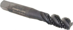 Kennametal - M10x1.50 3 Flute 6H Bottoming Spiral Flute Tap - Vanadium High Speed Steel, Oxide Finish, 2-15/16" OAL, Right Hand Flute, Right Hand Thread, D6, Series GOtap\xAE - Eagle Tool & Supply
