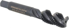 Kennametal - 9/16-18 3 Flute Bottoming Spiral Flute Tap - Vanadium High Speed Steel, Oxide Finish, 3-19/32" OAL, Right Hand Flute, Right Hand Thread, H3, Series GOtap\xAE - Eagle Tool & Supply