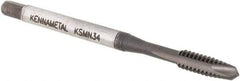 Kennametal - #6-32, 2 Flute, TiN/CrC/C Finish, Vanadium High Speed Steel Spiral Point Tap - Plug Chamfer, Right Hand Thread, 2" OAL, 9.7mm Thread Length, 3.58mm Shank Diam, 2B Class of Fit, Series GOtap - Exact Industrial Supply