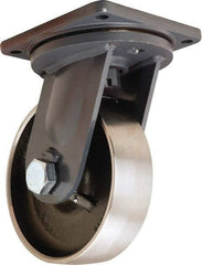 Hamilton - 10" Diam x 3" Wide x 13" OAH Top Plate Mount Swivel Caster - Forged Steel, 6,500 Lb Capacity, Tapered Roller Bearing, 8-1/2 x 8-1/2" Plate - Eagle Tool & Supply