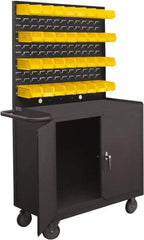Durham - 1,200 Lb Capacity, 18" Wide x 36" Long x 68-1/4" High Mobile Cart - 2 Door, 1 Shelf, Steel, 2 Rigid/2 Swivel Casters - Eagle Tool & Supply