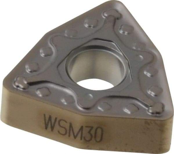 Walter - WNMG433 NM4 Grade WSM30 Carbide Turning Insert - 80° Trigon, 1/2" Inscr Circle, 3/16" Thick, 3/64" Corner Radius - Eagle Tool & Supply