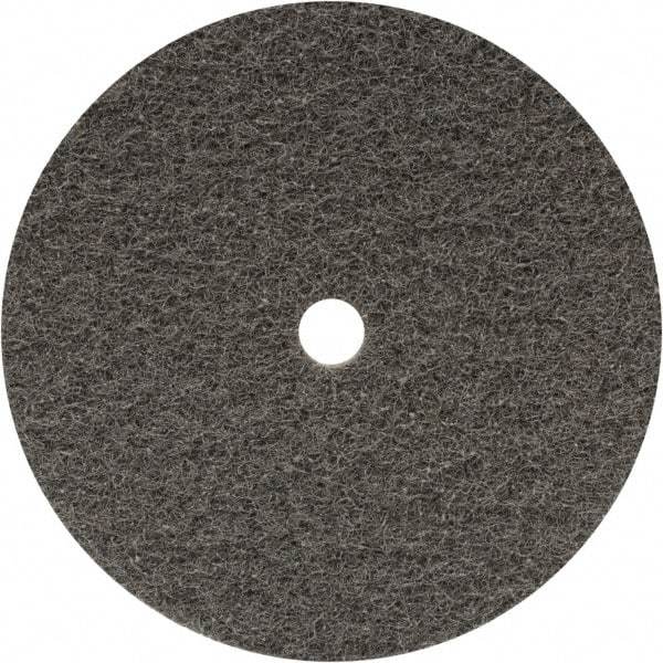 WALTER Surface Technologies - 4-1/2" Super Fine Grade Aluminum Oxide Deburring Disc - 7/16" Center Hole, Hook & Loop Connection, Gray, 11,000 Max RPM - Eagle Tool & Supply