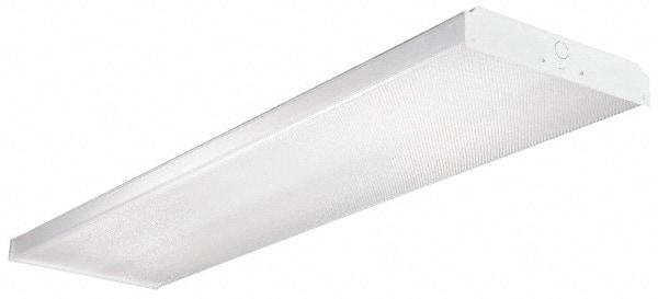 Cooper Lighting - 4 Lamp, 4 Ft. Long, 32 Watt, Surface Mounted, Fluorescent Lamp Wraparound Light Fixture - 120-277 Volt, White, Electronic Ballast - Eagle Tool & Supply