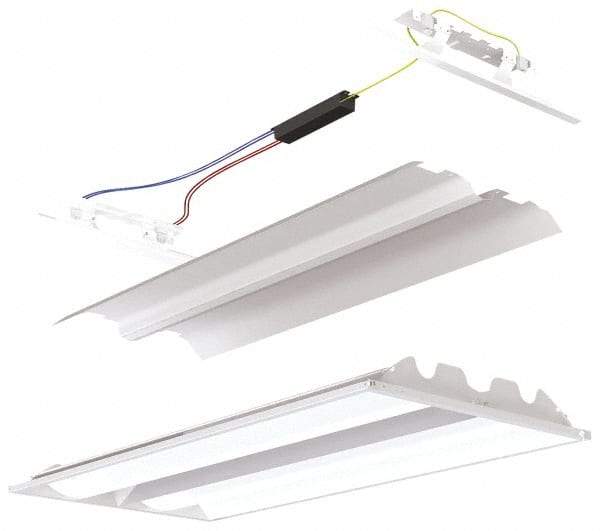 Cooper Lighting - 2 Lamp, 17 Watts, 2 x 2', Electronic Start Troffer Light Fixture Retrofit Kit - White Fluorescent Lamp - Eagle Tool & Supply