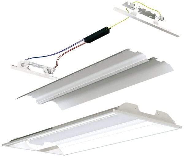 Cooper Lighting - 2 Lamp, 17 Watts, 2 x 2', Electronic Start Troffer Light Fixture Retrofit Kit - White Fluorescent Lamp - Eagle Tool & Supply