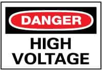 NMC - "Danger - High Voltage", 20" Long x 28" Wide, Rigid Plastic Safety Sign - Rectangle, 0.05" Thick, Use for Accident Prevention - Eagle Tool & Supply