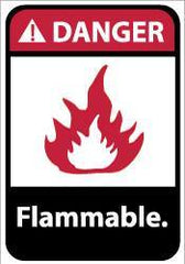 NMC - Danger - Flammable, Aluminum Fire Sign - 10" Wide x 14" High - Eagle Tool & Supply