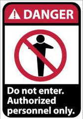 NMC - "Danger - Do Not Enter - Authorized Personnel Only", 14" Long x 10" Wide, Aluminum Safety Sign - Rectangle, 0.04" Thick, Use for Security & Admittance - Eagle Tool & Supply