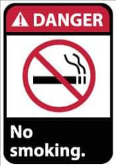 NMC - "Danger - No Smoking", 14" Long x 10" Wide, Aluminum Safety Sign - Rectangle, 0.04" Thick, Use for Accident Prevention - Eagle Tool & Supply