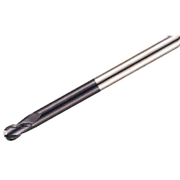 Iscar - 8mm Diam, 14mm LOC, 2 Flute Solid Carbide Ball End Mill - TiAlN Finish, Single End, 140mm OAL, 8mm Shank Diam, Spiral Flute - Eagle Tool & Supply