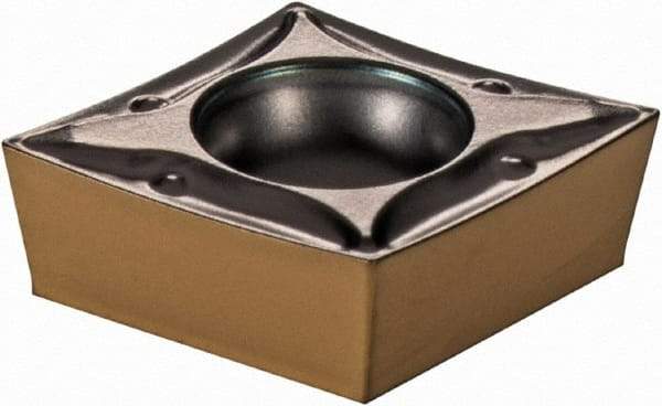 Iscar - CCMT3-0 PF Grade IC807 Carbide Turning Insert - TiN/TiAlN Finish, 80° Diamond, 3/8" Inscr Circle, 5/32" Thick, 0.008" Corner Radius - Eagle Tool & Supply