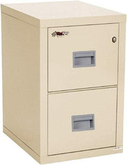 FireKing - 17-3/4" Wide x 27-3/4" High x 22-1/8" Deep, 2 Drawer Vertical File - Steel, Parchment - Eagle Tool & Supply