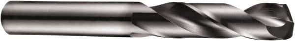 DORMER - 12mm 140° Spiral Flute Solid Carbide Screw Machine Drill Bit - TiAlN Finish, Right Hand Cut, 55mm Flute Length, 102mm OAL, Four Facet Split Point, Straight Shank - Eagle Tool & Supply