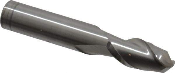 Accupro - 1/2" Diam, 1" LOC, 2 Flute Solid Carbide Ball End Mill - Uncoated, Single End, 3" OAL, 1/2" Shank Diam, Spiral Flute - Eagle Tool & Supply