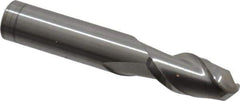 Accupro - 1/2" Diam, 1" LOC, 2 Flute Solid Carbide Ball End Mill - Uncoated, Single End, 3" OAL, 1/2" Shank Diam, Spiral Flute - Eagle Tool & Supply
