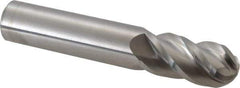 Accupro - 5/8" Diam, 1-1/4" LOC, 4 Flute Solid Carbide Ball End Mill - Uncoated, Single End, 3-1/2" OAL, 5/8" Shank Diam, Spiral Flute - Eagle Tool & Supply