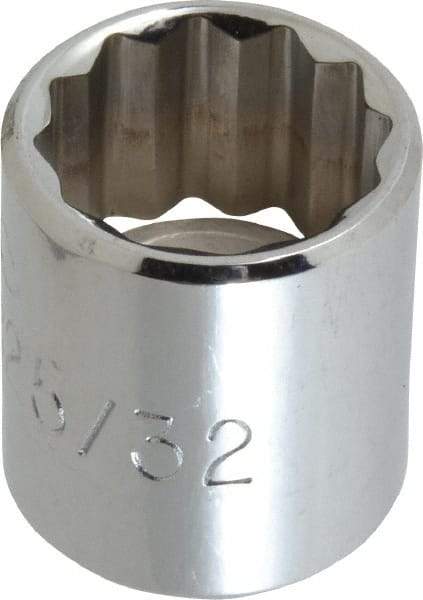 Proto - 25/32", 3/8" Drive, Standard Hand Socket - 12 Points, 1-3/16" OAL, Alloy Steel, Chrome Finish - Eagle Tool & Supply