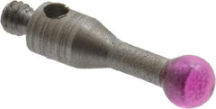 SPI - 3 mm Ball Diameter, M2 Thread, Ruby Point Ball Tip CMM Stylus - 10 mm Overall Length - Eagle Tool & Supply
