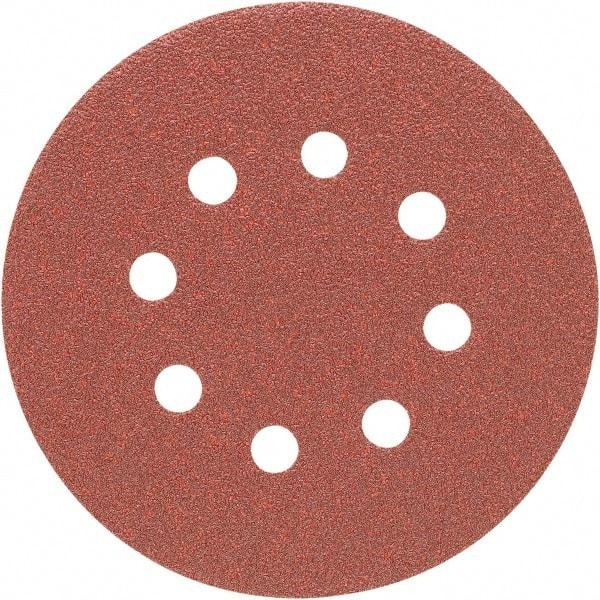 Porter-Cable - 5" Diam, 220 Grit Aluminum Oxide Adhesive PSA Disc - Very Fine Grade, Tan, C Weighted Backing, Flexible, 13,000 Max RPM - Eagle Tool & Supply