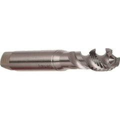 Emuge - M10x1.50 Metric 3 Flute 6H Modified Bottoming Spiral Flute Tap - Cobalt, Bright Finish, 100mm OAL, Right Hand Flute, Right Hand Thread, Series Enorm - Eagle Tool & Supply
