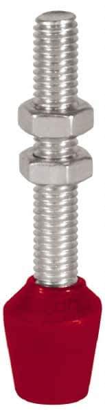 De-Sta-Co - M10 Carbon Steel Cap Tip Clamp Spindle Assembly - 55.12mm Thread Length, 78.99mm OAL, Flat Tip Cap, 1.02" Tip Surface Diam, Use with Toggle Clamps - Eagle Tool & Supply