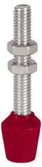 De-Sta-Co - M10 Carbon Steel Cap Tip Clamp Spindle Assembly - 55.12mm Thread Length, 78.99mm OAL, Flat Tip Cap, 1.02" Tip Surface Diam, Use with Toggle Clamps - Eagle Tool & Supply