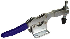 Gibraltar - 750 Lb Holding Capacity, Horizontal Handle, Manual Hold Down Toggle Clamp - 55° Handle Movement, 90° Bar Opening, U-Bar, Flanged Base, Carbon Steel - Eagle Tool & Supply