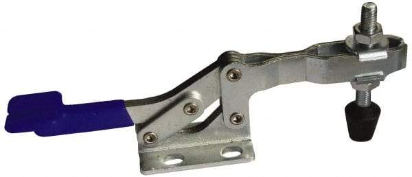 Gibraltar - 500 Lb Holding Capacity, Horizontal Handle, Manual Hold Down Toggle Clamp - 62° Handle Movement, 92° Bar Opening, U-Bar, Flanged Base, Carbon Steel - Eagle Tool & Supply
