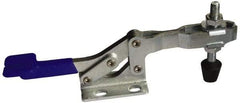 Gibraltar - 500 Lb Holding Capacity, Horizontal Handle, Manual Hold Down Toggle Clamp - 62° Handle Movement, 92° Bar Opening, U-Bar, Flanged Base, Carbon Steel - Eagle Tool & Supply