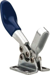 Gibraltar - 60 Lb Holding Capacity, Horizontal Handle, Manual Hold Down Toggle Clamp - 80° Handle Movement, 90° Bar Opening, U-Bar, Flanged Base, Carbon Steel - Eagle Tool & Supply