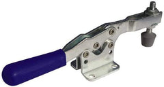 Gibraltar - 150 Lb Holding Capacity, Horizontal Handle, Manual Hold Down Toggle Clamp - 60° Handle Movement, 90° Bar Opening, U-Bar, Flanged Base, Carbon Steel - Eagle Tool & Supply