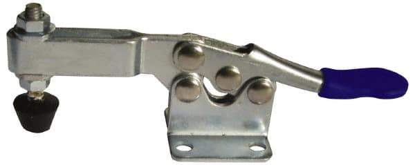 Gibraltar - 200 Lb Holding Capacity, Horizontal Handle, Manual Hold Down Toggle Clamp - 70° Handle Movement, 90° Bar Opening, U-Bar, Flanged Base, Carbon Steel - Eagle Tool & Supply