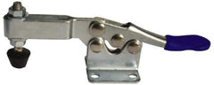 Gibraltar - 200 Lb Holding Capacity, Horizontal Handle, Manual Hold Down Toggle Clamp - 70° Handle Movement, 90° Bar Opening, U-Bar, Flanged Base, Carbon Steel - Eagle Tool & Supply