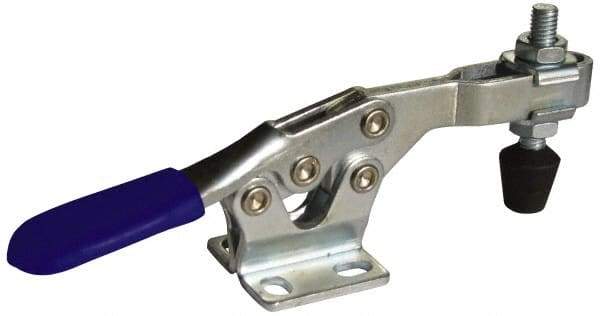 Gibraltar - 500 Lb Holding Capacity, Horizontal Handle, Manual Hold Down Toggle Clamp - 70° Handle Movement, 90° Bar Opening, U-Bar, Flanged Base, Carbon Steel - Eagle Tool & Supply
