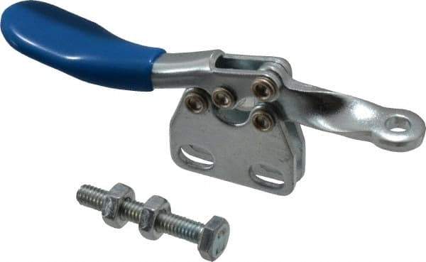 Gibraltar - 60 Lb Holding Capacity, Horizontal Handle, Manual Hold Down Toggle Clamp - 80° Handle Movement, 90° Bar Opening, Solid Bar, Straight Base, Carbon Steel - Eagle Tool & Supply