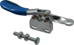 Gibraltar - 60 Lb Holding Capacity, Horizontal Handle, Manual Hold Down Toggle Clamp - 80° Handle Movement, 90° Bar Opening, Solid Bar, Straight Base, Carbon Steel - Eagle Tool & Supply